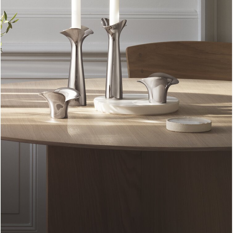 Georg Jensen Bloom 2 Piece Stainless Steel Tabletop Holder Set